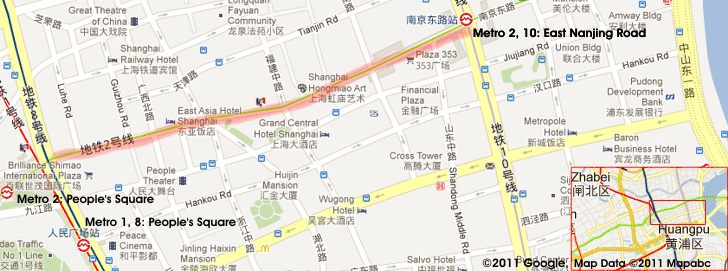 Shanghai Nanjing Road Map